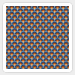 Orange and Blue Scale Seamless Pattern 1970s Inspired Sticker